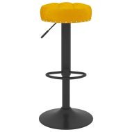 Бар табуретки, 2 бр, горчица, кадифе