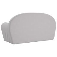 Детско диванче-легло, 2-местно, светлосиво, мек плюш