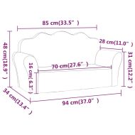 Детско диванче, 2-местно, светлосиво, мек плюш