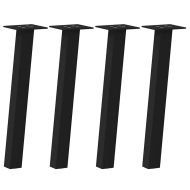 Крака за масичка за кафе, 4 бр., черни, 42 см, стомана
