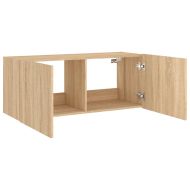 Стенен ТВ шкаф с LED осветление, сонома дъб, 100x35x41 см