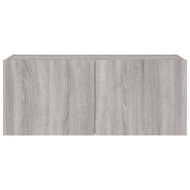 Стенен ТВ шкаф с LED осветление, сив сонома, 100x35x41 см