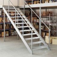 Решетъчно стъпало 100x24x7 см поцинкована стомана