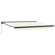 Прибираща се тента кремава 4x3 м плат и алуминий