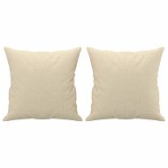 Комплект дивани 4 части с възглавници кремав плат текстил