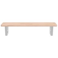 Стенен рафт за мивка, стомана и масивно дърво дъб