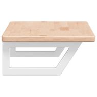 Стенен рафт за мивка, стомана и масивно дърво дъб