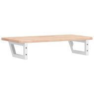 Стенен рафт за мивка, стомана и масивно дърво дъб