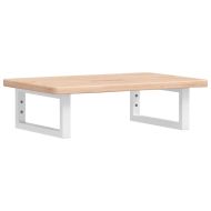 Стенен рафт за мивка, стомана и масивно дърво дъб