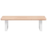 Стенен рафт за мивка, стомана и масивно дърво дъб