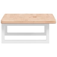 Стенен рафт за мивка, стомана и масивно дърво дъб