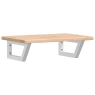 Стенен рафт за мивка, стомана и масивно дърво дъб