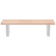 Стенен рафт за мивка, стомана и масивно дърво дъб