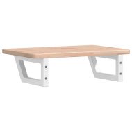 Стенен рафт за мивка, стомана и масивно дърво дъб