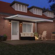 Сгъваем навес с Бяло 450 × 300 cm текстил