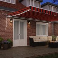 Сгъваем навес Оранжево и кафяво 500 × 350 cm Текстил и Метал