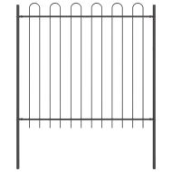 Градска ограда 3 pcs Сив 5,1 x 1,5 м Прахово боядисана стомана