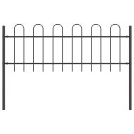 Градска ограда 4 pcs Сив 6,8 x 0,6 м Прахово боядисана стомана