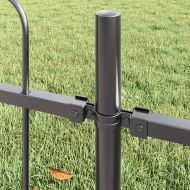 Градска ограда 8 pcs Сив 13,6 x 1 м Прахово боядисана стомана