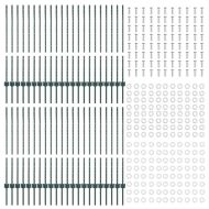 Оградни стълбове 44 pcs Зелен 140 cm Стомана
