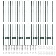 Оградни стълбове 22 pcs Зелен 180 cm Стомана