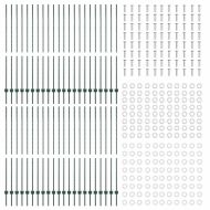 Оградни стълбове 44 pcs Зелен 200 cm Стомана