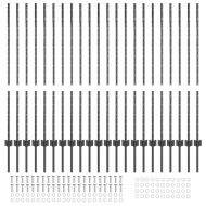Оградни стълбове 44 pcs Сив 160 cm Стомана