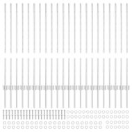 Оградни стълбове 44 pcs Сребрист 140 cm Стомана