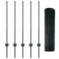 Ограда и колче Зелен 1 x 10 m Стомана