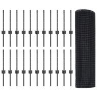 Ограда и колче Сив 0,4 x 50 м Стомана