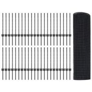 Ограда и колче Сив 0,5 x 100 м Стомана