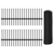 Ограда и колче Сив 0,4 x 100 м Стомана