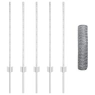 Ограда и колче Сребрист 0,8 x 10 m Стомана