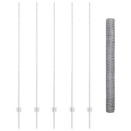 Ограда и колче Сребрист 1,5 x 10 m Стомана