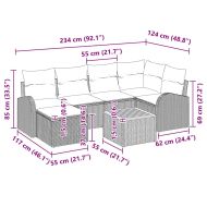 Градински Софа Комплект 7 pcs Бежово Полиратан