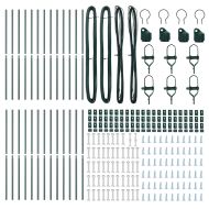 Стълб за ограда. Друг 26 pcs Зелен 3,2 x 3,2 x 150 см Стомана