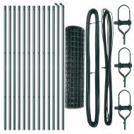 Оградa с колчета Зелен 1 x 25 m Стомана