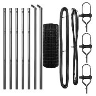 Ограда с пост Сив 0,6 x 10 м Стомана и PVC