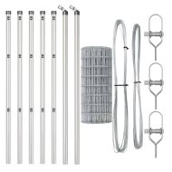 Ограда с пост Сребрист 0,4 x 25 м Стомана и PVC