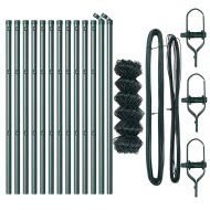 Оградна верига с колони Зелен 0.6 x 25 м Стомана