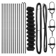 Оградна верига с колони Сив 1 x 25 m Стомана