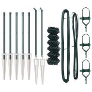 Оградна верига с колони Зелен 0.8 x 10 m Стомана