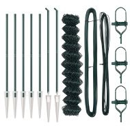 Оградна верига с колони Зелен 1 x 10 m Стомана