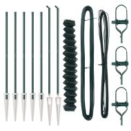 Оградна верига с колони Зелен 1.6 x 10 m Стомана