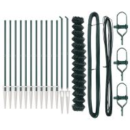 Оградна верига с колони Зелен 1.5 x 25 m Стомана