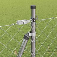 Оградна верига с колони Сребрист 1.5 x 10 m Стомана