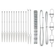 Комплект за оградни стълбове Сребрист Галванизирана стомана