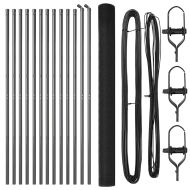 Стълб за ограда. Сив 25 x 1,6 м (16 x 16 мм мрежа)