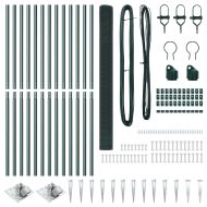 Оградa с колчета Зелен 1.5 x 25 m Стомана