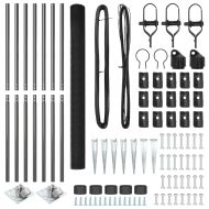 Оградa с колчета Сив 1.6 x 10 m Стомана